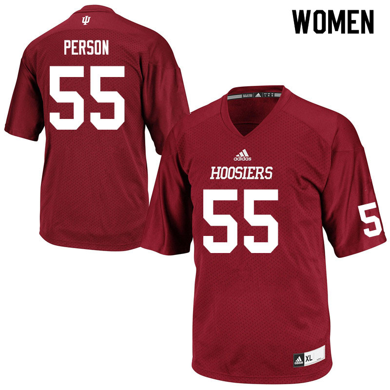 Women #55 C.J. Person Indiana Hoosiers College Football Jerseys Sale-Crimson
